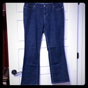 EUC dark wash boot cut jeans, sz 16W